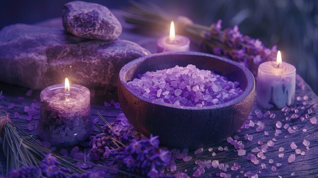 An artistic representation of the soothing essence and fragrance of lavender in your spa setting