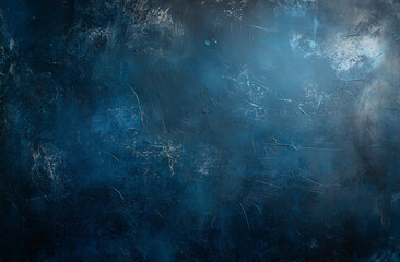 Fototapeta premium Dark blue background with faint white scratches, textured, dark and moody