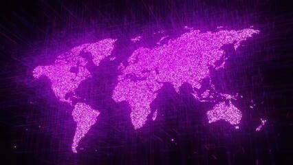 Naklejka premium Digital world map. Computer generated 3d render