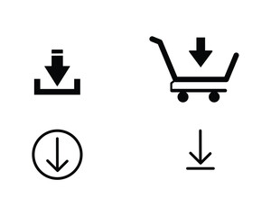 Download icons collection isolated on white background. Vector illustration