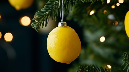 Festive Lemon Ornament Decoration on Christmas Tree: A Unique Twist on Holiday Decor Trends