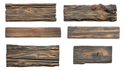 Obraz premium Rustic Wooden Signs on a Clean White Background Generative AI