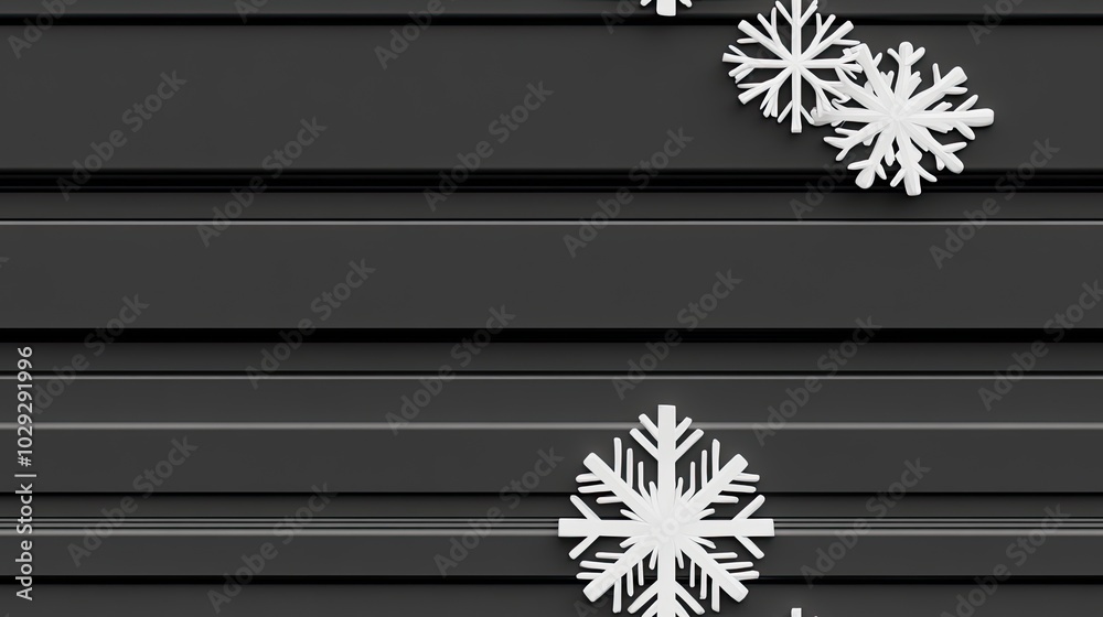 Poster the design features an array of 3d embossed clay snowflakes arranged seamlessly on a dark gray backg