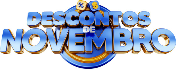 selo 3d descontos de novembro, ofertas de novembro selo comercial varejo supermercado