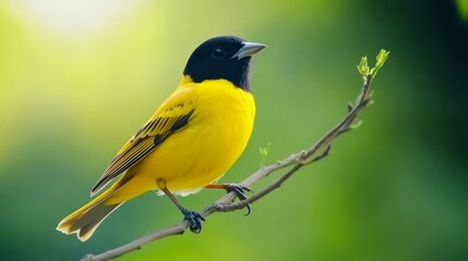 Naklejka premium Yellow bird on branch