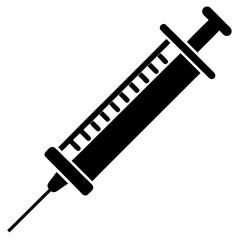 Syringe silhouette black vector