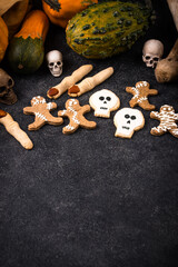 Halloween scary gingerbread cookies for party