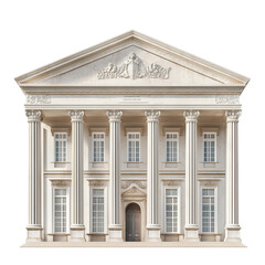 Obraz premium A historical government building with grand columns and a classic facade isolated on transparent background (4)