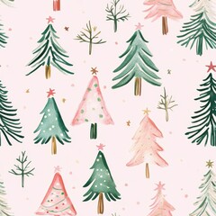 Obraz premium Repetitive pattern seamless background tile of Christmas tree for holiday