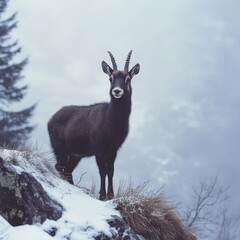 Obraz premium Chamois in Vosges Mountains, France