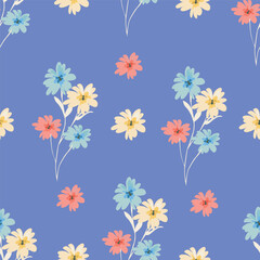 seamless pattern of flowering spring branches