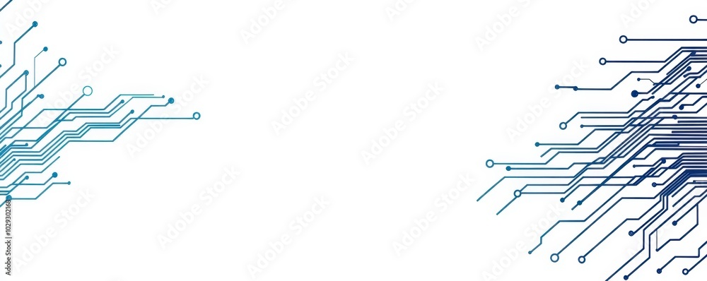 Poster blue circuit lines on a white background a tech digital technology banner template with space for te