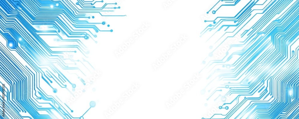 Poster blue circuit lines background vector, technology and digital connection concept on a white backgroun