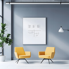 Business strategy flowchart discussion in a modern conference room