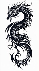 Obraz premium Stylized Tribal Dragon Tattoo Design