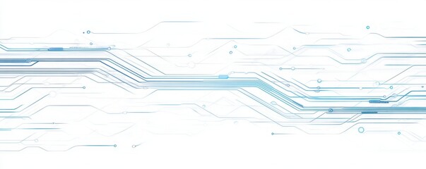 Blue circuit lines background vector, technology and digital connection concept on a white background Generative AI