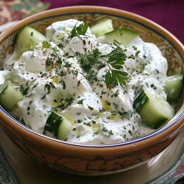 Salatit laban wa kh&Atilde;&fnof;?&Atilde;&sbquo;&Acirc;&cent;??yar: Yogurt and cucumber salad
