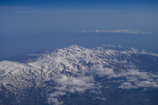 Amazing view on Sabalan mountain from above, Iran