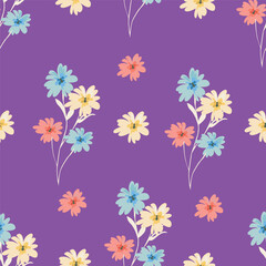 seamless pattern of flowering spring branches