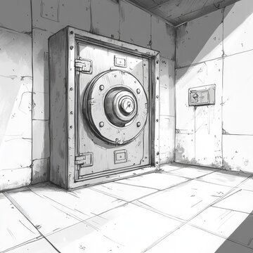 The safe close up. General layout of the safe