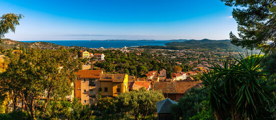 Medieval village of Bormes-les-Mimosas, in the Var, in Provence, France.