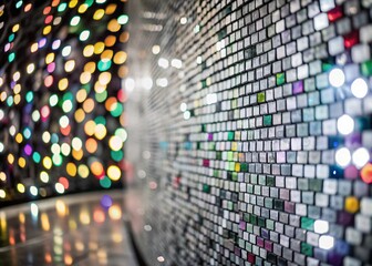 Obraz premium Vibrant Mosaic Wall Tiles with Bokeh Effect - Colorful Background for Design Projects