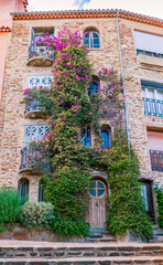 Medieval village of Bormes-les-Mimosas, in the Var, in Provence, France.
