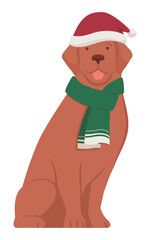 Cute dog wearing a Santa hat