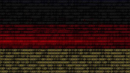 Binary code on flag of Germany. Program source code or Hacker concept on German flag. Germany digital technology security, hacking or programming - Powered by Adobe
