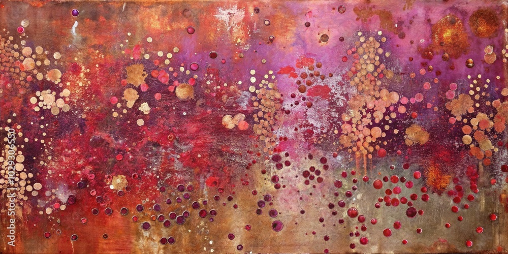 Canvas Prints Abstract artwork with vibrant splashes of red and purple.