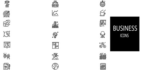 Business simple concept 21 icons set.vector illustration.