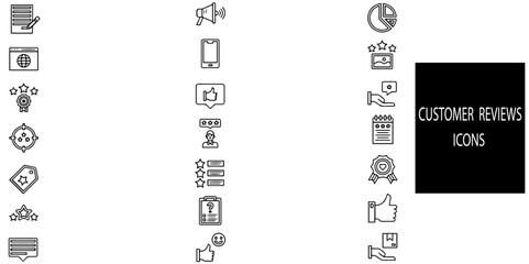 Simple Set of Customer review Related Vector Line Icons.Vector illustration.