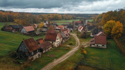 Aerial view of Mersrags, Latvia