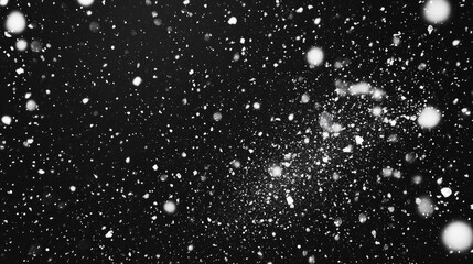 Background with a snowy blizzard on black