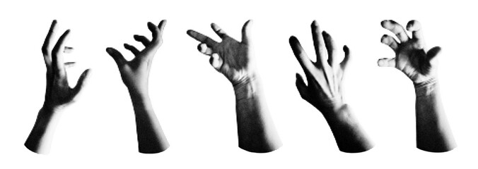 Vector hand in halftone style for Halloween.