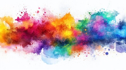 Fototapeta premium Abstract Colorful Watercolor Explosion on White Background