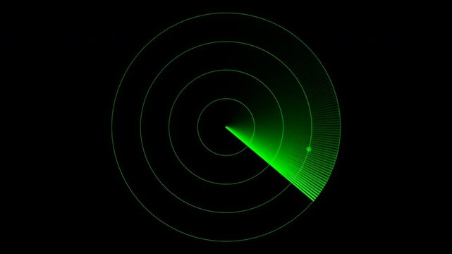 Green sweeping radar graphic showing an approaching "blip" on the display