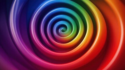 Obraz premium Abstract Rainbow Spiral Pattern of Curved Lines