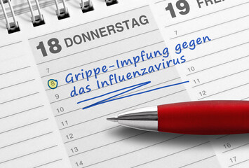 Grippe-Impfung gegen das Influenzavirus, Termineintragung