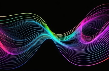 Flowing glowing fluorescent light waves