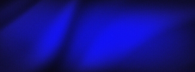 Dark navy blue glowing grainy gradient black background noise texture poster header banner design, color gradient rough abstract background shine bright light and glow template empty space