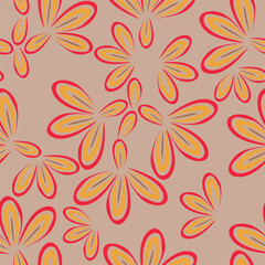 Cute hand drawn floral seamless pattern background