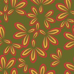 Fototapeta premium abstract a solid multicolor small and big flower mixed vector pattern arrangement with medium color, all over vector design with white background illustration digitalt