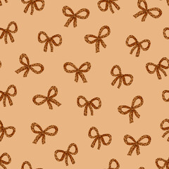 Coquette leopard bows - seamless pattern design