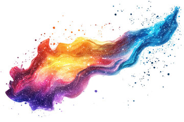 Obraz premium Vibrant cosmic swirl of colorful nebula, abstract galaxy design with bright hues of orange, purple, and blue, depicting space energy.