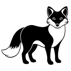 Arctic Fox silhouette black Color vector