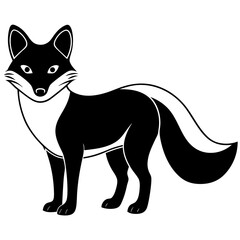 Arctic Fox silhouette black Color vector