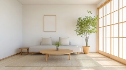 Fototapeta premium Exploring the serenity of japanese and scandinavian interior design a harmonious blend of minimalism and nature