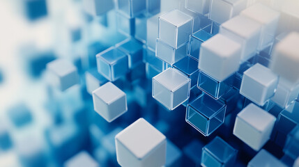 Obraz premium Abstract Blue and White 3D Cubes Background