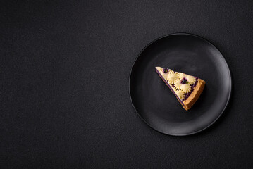 No baked sweet blueberry cheesecake with cream cheese